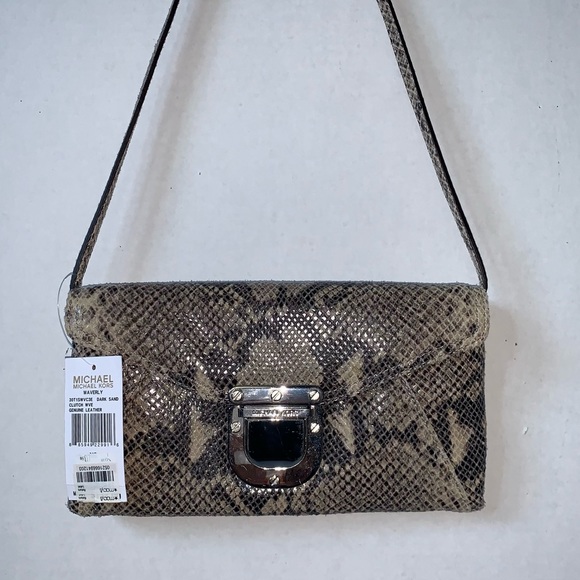 Michael Kors Handbags - Micheal Kors Snakeskin Shoulder Bag Clutch NWT